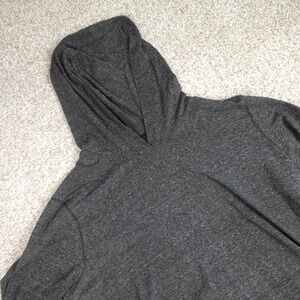 ThinkGeek Mens XXL Charcoal Gray Heathered Long Sleeve Hooded T-Shirt Thumbholes